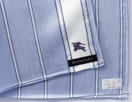 Burberry 古董手帕 藍色條紋 口袋巾 19.5 x 19.5 英吋