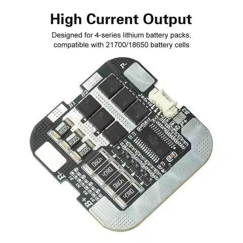4S 3.7V 60A Lithium Battery Protection Board BMS for 18650 21700 Cell With Active Balance Overcharge
