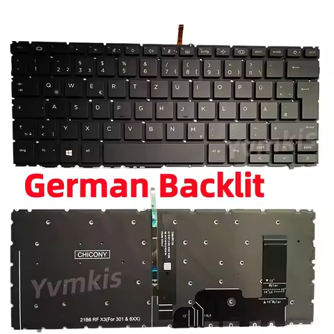 German/GR Backlit Keyboard for HP Elitebook 840 G9 845 G9 840 G11,845 G11,840 G10,845 G10,830 G11,83
