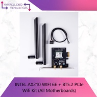 INTEL AX210 WIFI 6E + BT5.2 PCIe Wifi Card Kit FOR ALL MOTHERBOARDS WITH PCIE X1 Slot
