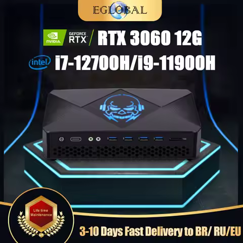 Eglobal New Gamer Mini PC i7 12700H i9 11900H NVIDIA RTX 3060 12G GDDR6 2*2.5G LAN 2*DDR5 Windows 11