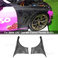 TY Style Dry Carbon Fiber Front Bumper Side Fender Panels Vent Air Intake Covers For BMW G82 G83 M4 