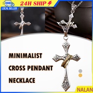 The Shop Is In Bangkok. 51-60cm Cross Pendant Necklace With Ring Hip Hop Style Titanium Steel Fashio