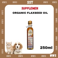 SST Pet Organic Flaxseed Oil (Expire Date :10/12/2025) Supplement for Dog & Cat (Joint , Skin & Fur,