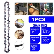 【Spot Goods】 14In 52DL Electric Chainsaw Chain Semi Chisel Chainsaw Chain Spare Parts Chainsaw Chains