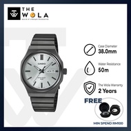 (2 Years Warranty) Casio MTP-E735B-7AV Men Analog Watch with Grey Stainless Steel Band