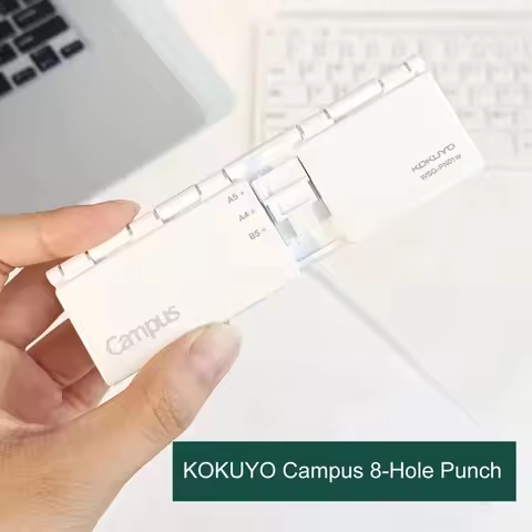 KOKUYO Campus 8-Hole Punch White A5 B5 A4 Loose-Leaf Notebook Paper Puncher Tool