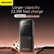 Awei P10K 10000mAh PD 22.5W Power bank fast charging 3 ports power banks LED Digital display powerba
