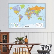 {World Map} Map Of The World Detailed Political Map Wall Art Poster Home School Supplies No frame