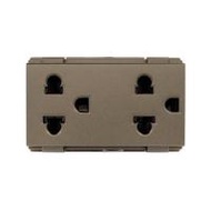 เต้ารับคู่ 3 ขา มีม่านนิรภัย HACO W8416V2-ST สี MATT BLACK (1075676)