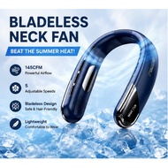 Bladeless Neck Fan 2400mAh 5-Speed LED Display Portable Outdoor