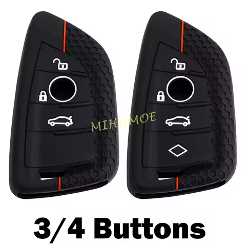 3/4 Buttons Key Case Cover Silicone For BMW X1 X2 X3 X4 X5 X6 X7 F15 F40 F48 F90 G01 G20 G30 G80 G82