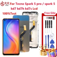 LCD Display For Tecno Spark 5 pro / spark 5 kd7 kd7h kd7s Touch Screen Digitizer Assembly With Frame