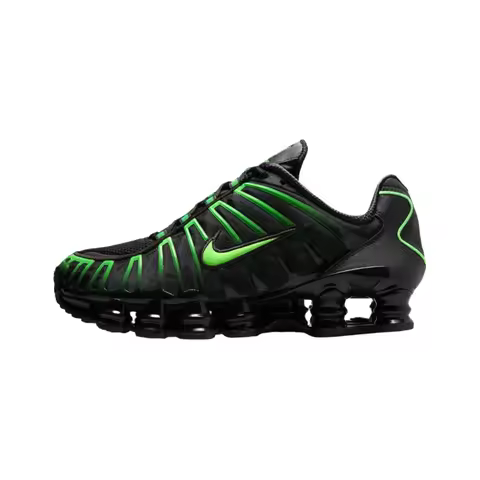 Nike Shox TL Men's Running Shoes, Stability, Shockproof, Outdoor Sneakers, Black/Green