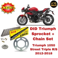 DID Triumph Sprocket + Chain Set 530VX 3 JOMTHAI + DID ORIGINAL JAPAN Triumph 1050 Street Triple R /