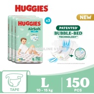 Huggies AirSoft Diapers L50 x 3 Super Jumbo Pack