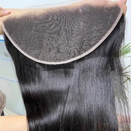 Lurus 13x6 Lace Frontal Brazil 100% Rambut Manusia Remy Handtied 13x4 Frontal Penutupan Lembut Lace 
