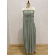 HIJAU Zara trafaluc dress green green midi maxi dress