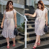 {Mei girl clothing}Blue floral Leaf women dress casual plus size dress overlap boho hawaiian midi bo