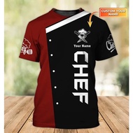 Chef t-shirt men's personalized name 3D T-shirt custom chef cook shirt 3D