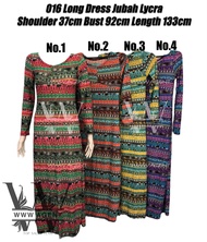 Clear Stock Offer RM6‼️016 Muslimah Corak Long Dress Jubah Lycra