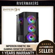 IMPERION KINETIC 364 TEMPERED GLASS GAMING CPU CASING ( USB1.0x2+ Audio , USB3.0 x1 )