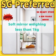 【Lucky Mirror】SG [ READY STOCK ] HD Acrylic soft mirror attached to wall self-adhesive full body dre