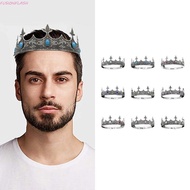 FUSIONFLASH Baroque Crown, Shiny Vintage King Tiara Crown, Luxury Alloy Adjustable Multicolor Ancien