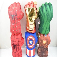 Get QM Avengers Spiderman Iron Man Hulk Team Plush Toy Boxing Glove YZHV