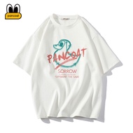 Pancoat Trendy Original Simple Couple T-Shirt Summer Hong Kong Style Pure Cotton Short-Sleeved Round Neck Top 1226