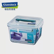 韓國Glasslock 手提長方強化戶外野餐大容量玻璃保鮮盒3700ml