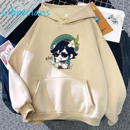 Anime Genshin Impact Venti Hoodies Cartoon Game Streetwear Harajuku Sweatshirt Jacket