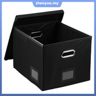 File Organizer Box with Lid Foldable Hanging File Filing Box Fabric File Folder Organizer Box for Ho