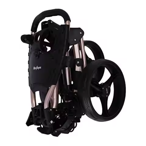 Titanium MacTec 3 Wheel Folding Golf Cart with Umbrella Holder for Easy Transport and Storage Ideal 