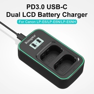 LP-E6N Charger for Canon EOS 90D 80D 70D 60D 60DA 7D Mark II 7D 6D Mark II 6D 5D Mark IV 5D Mark III