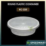 𝟱𝟱𝗦𝗣𝗘𝗘𝗗𝗠𝗔𝗥𝗧 RC225 MS225 250ML ROUND CONTAINER WITH LID [ ±10SETS] PLASTIC DISPOSABLE DESSERT STORAGE