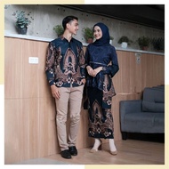 Batik Couple Pasangan Baju Muslim Wanita kebaya Coupel Modern - Batik Pria - Couple Batik - Batik Sarimbit - Batik Kondangan - batik Keluarga –COUPLE AULIA