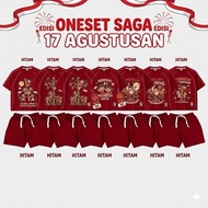 BIAEYAID|SHORT CHILDREN'S ONESET 1-8 YEARS SAGA INDEPENDENCE DAY EDITION/ CHILDREN'S SHIRT AUGUST 17