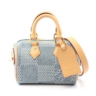 LOUIS VUITTON Speedy Bandouliere 18 單肩包 N40682 Damier 牛仔布 二手 LV