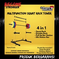 Home Gym Fitness Equipment Multifunction Squad Stand Rack Tower Pull Up Dib Bar