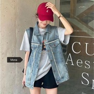 denim vest denim vest woman denim jacket woman Ready Stock - Sleeveless Loose Fit Denim Vest | Casua