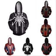 Men Hoodie plus size S-5XL anime Spider-Man 3D Printing Autumn Winter Fashion Anime Hoodies Long Sleeve Zipper hoodie 2#