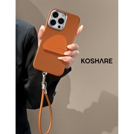 [Store Recommendation] Pigment Hill Bracket Suitable for Apple 16PRO Phone Case 15 Simple Leather Te