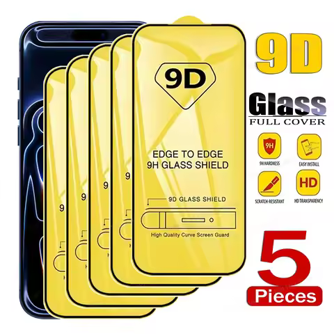 5PCS Full Cover Screen Protector For iPhone 17 Pro Max Air 16e 17e XR X XS 11 12 13 Mini 14 15 16 Pr