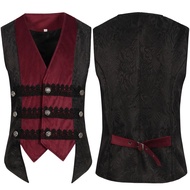Men wish Trendy V-Neck Single-Breasted Outer Decoration Rock Vest Vest20260114