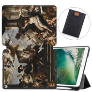 iPad Air 3rd Generation 10.5 Inch 2019 Case / 2017 ipad Pro 10.5 Case, Smart Cover Ultra Slim Lightweight Stand Case Shell with Auto Wake/Sleep Folio PU Leather Case Cover Tablet Sleeve Bag 2 in 1 Bundle, Classical Painting