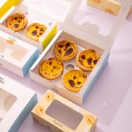 [Egg Tart Packaging Box] Egg Tart Packaging Box Disposable 2/4/6 Pieces Packaging Box Portuguese Egg