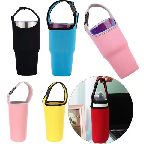 900ml/30oz Colorful Anti-Hot Cup Sleeve Eco-Friendly Beverage Bag Water Mug Bottle Holder Tumbler Ca