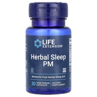 Life Extension, Tidur Herba PM, 30 Kapsul Vegetarian Autentik