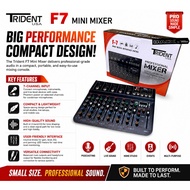 Trident F7 Mini Mixer 7-Channel Professional Audio Mixer with Phantom Power | USB Audio Interface